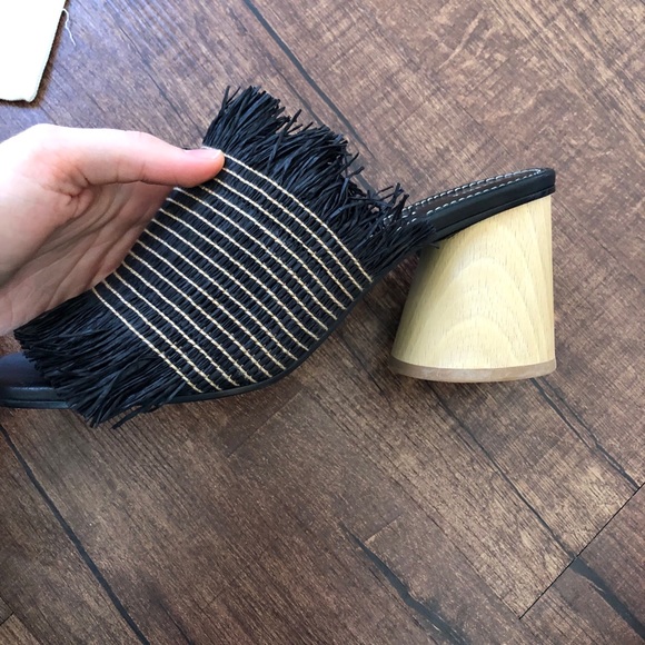 Proenza Schouler Wood Fringe Sandals Heels 7.5 - Picture 3 of 10